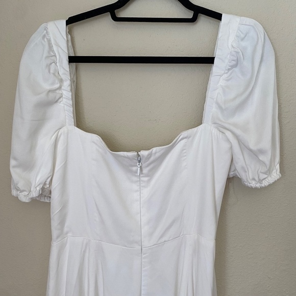 HOUSE OF CB 'Tallulah' White Puff Sleeve Midi Sundress /Size XL or L+ - Picture 10 of 14
